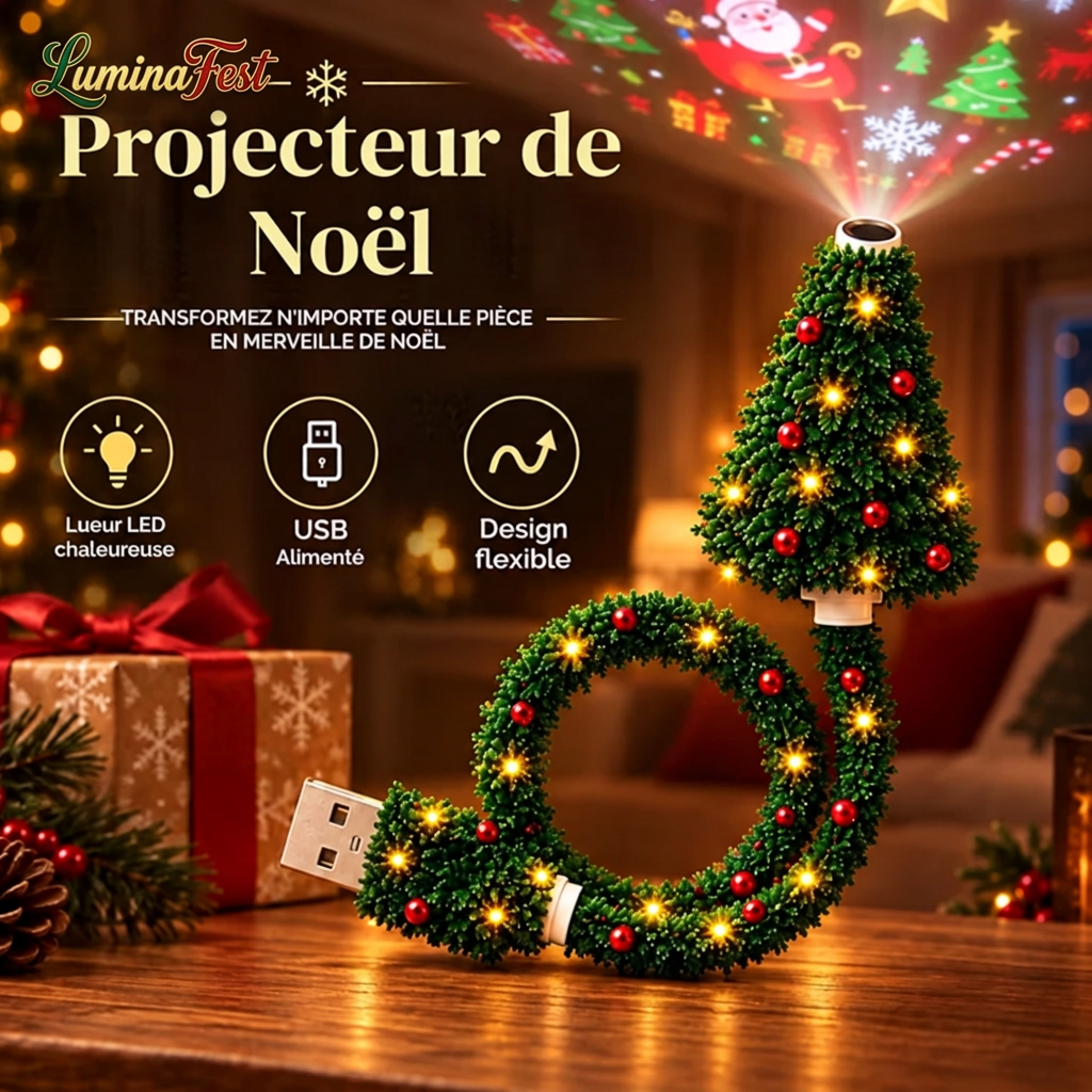 Projecteur LuminaFest™ - Édition Festive USB
