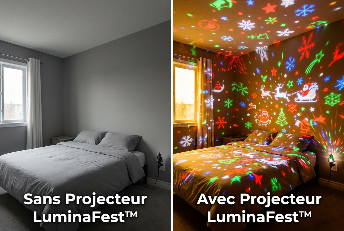 Avant Après avec Projecteur LuminaFest™